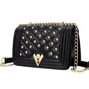 New Valentino Orlandi Quilted Crossbody With Studs